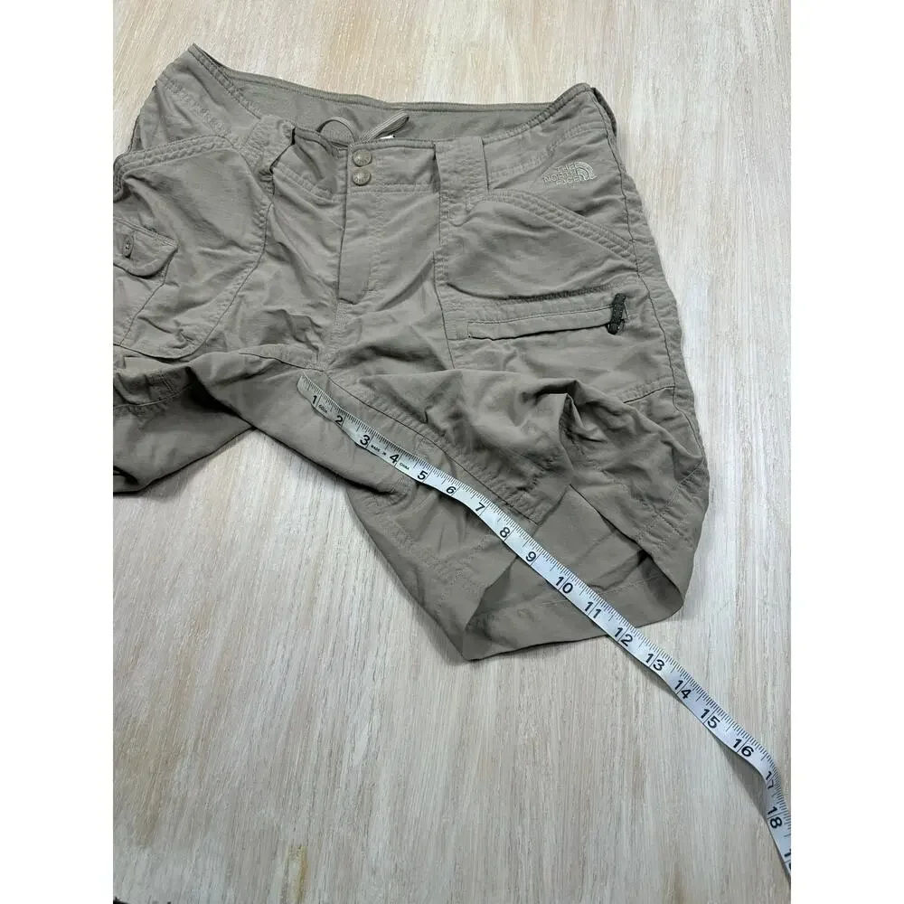 The North Face Paramount Taupe Nylon Hiking Cargo Travel Outdoor Shorts 10